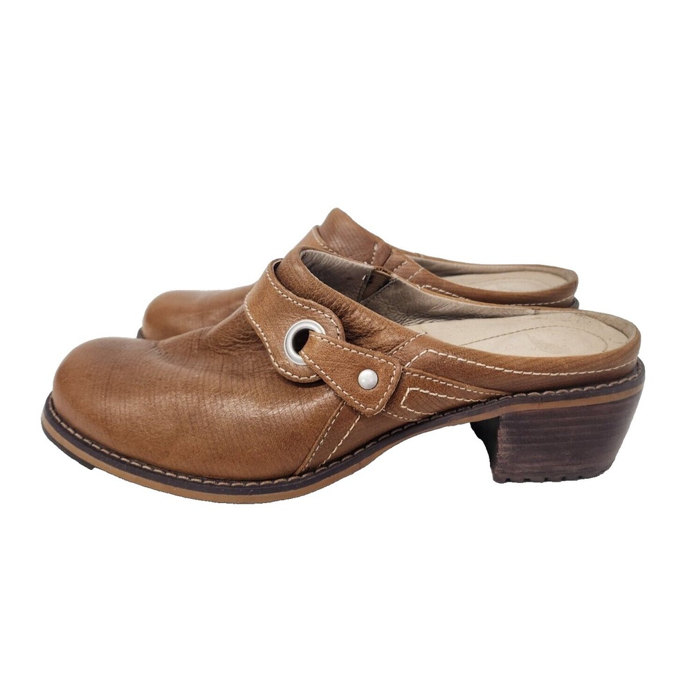 Red Wing Womens Mules Clogs Size 7D Brown Slip On Leather Block Heel Comfort